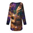 thumbnail image 5 of Mardi Gras Shirts for Women Glitter Carnival Long Sleeve T Shirts Sequins Crew Neck Holiday Blouse Gold 3XL, 5 of 5