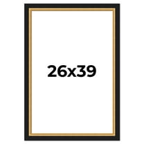 26x39 Frame Gold Real Wood Picture Frame Width 2.25 Inches | Interior Frame Depth 0.5 Inches |