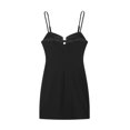 thumbnail image 4 of HH TRAF 2024 Vestido tubo sexy para mujer, cuello cuadrado negro, sin mangas, espalda descubierta, con cremallera, vestidos de verano para mujer a la moda, 4 of 5