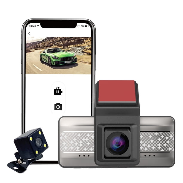 Cámara de salpicadero con grabadora frontal y trasera, 3,66 pulgadas, 170 °, gran angular, 1296P, Full HD, WiFi, pantalla táctil, cámara para coche con visión nocturna, sensor G, monitorización de