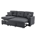 thumbnail image 4 of JERFIT Modern Convertible Sofa Bed with Storage, L-Shaped Sectional Sleeper Couch for Small Space, Gray Polyester Fabric, 4 of 10