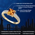 thumbnail image 2 of Gem Stone King 14K Yellow Gold Poppy Topaz and White Lab Grown Diamond Engagement Ring for Women | 1.90 Cttw | Princess 6MM | Gemstone November Birthstone | Size 8, 2 of 6