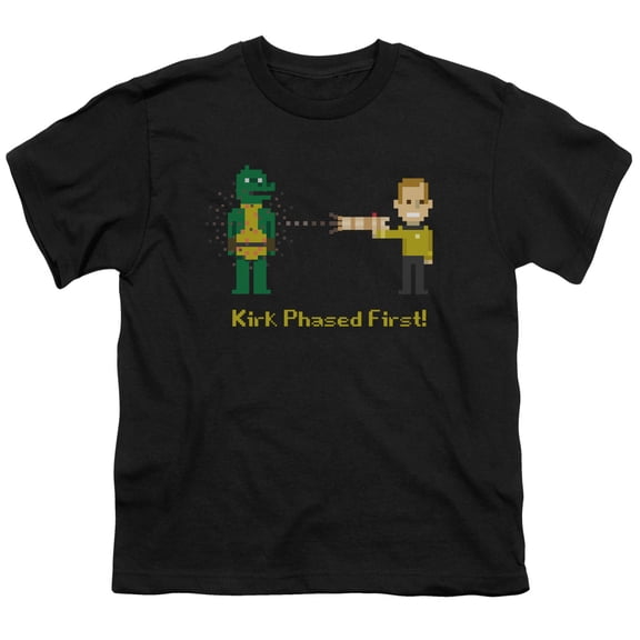 Star Trek Men's Kirk Phased First Youth T-shirt Black
