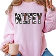 thumbnail image 5 of Western Wifey Sweatshirt – Cow Print Wifey Graphic Pullover, Classic Cotton Country Style Sweater for Women, 5 of 7