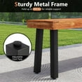 thumbnail image 5 of RELAX4LIFE 60’’ Outdoor Bench Acacia Wood, 3-Person Backless Patio Benches with Heavy Duty Metal Frame, Wooden Picnic Dining Garden Bench for Outside Backyard Park Porch, 800 LBS Weight Capacity, 5 of 17
