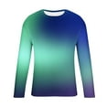 thumbnail image 5 of T-Shirts for Man Plus Size Long Sleeve Crew Neck Gradient Casual Loose Leisure Big&Tall Print Outdoor Sports Blouses Shirts S-4XL, 5 of 6