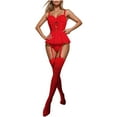thumbnail image 1 of DPTALR Ensemble de Lingerie pour Femme en Dentelle et Maille Semi-Transparente, Bas et Combinaison, 1 of 4