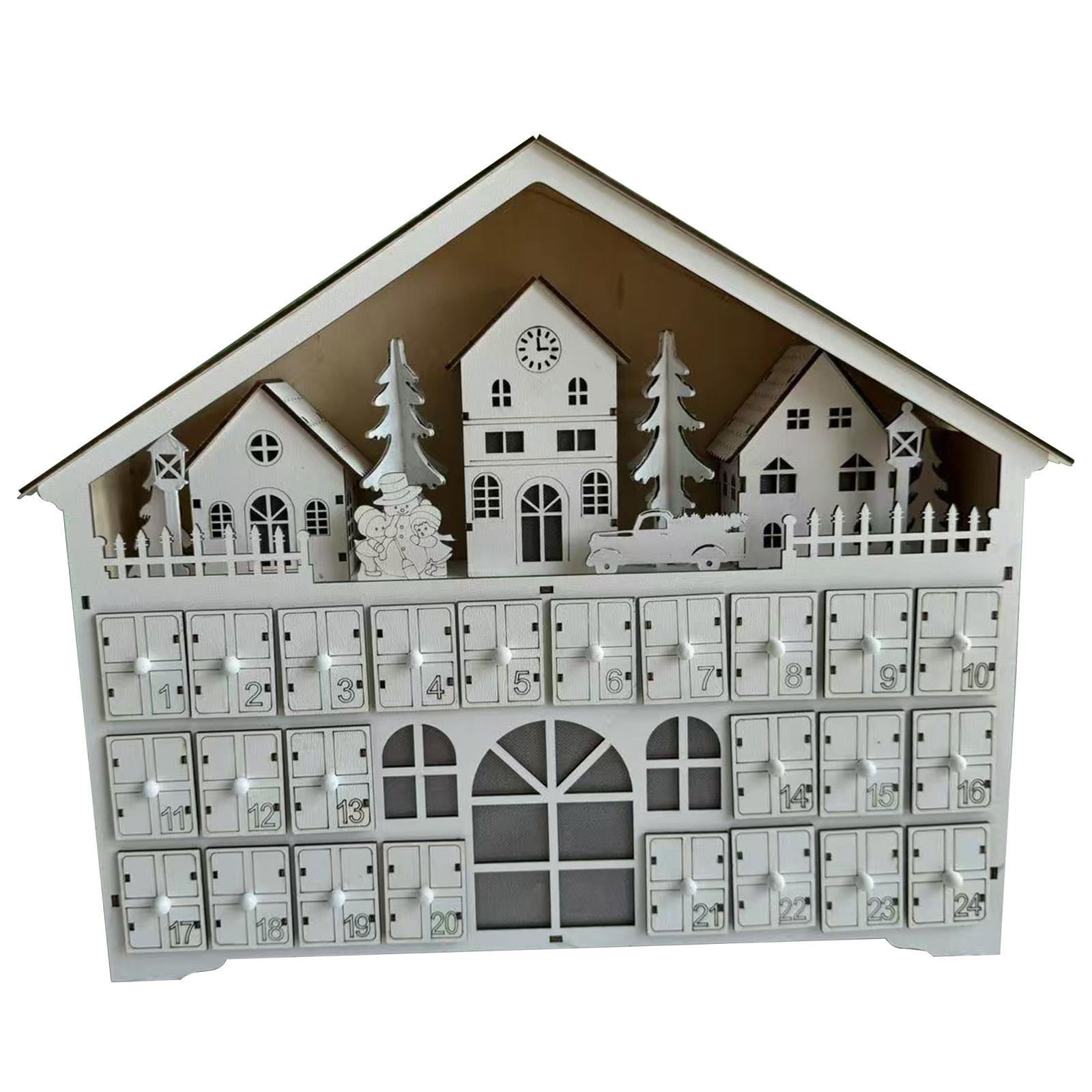 Sharprepublic 2024 Calendar Craft Lighted Advent Calendar for Office