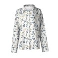 thumbnail image 3 of Women's Long-Sleeve Shirt Fashion Printed V-Neck Top Casual Loose Lightweight Collared Shirt, 3 of 4