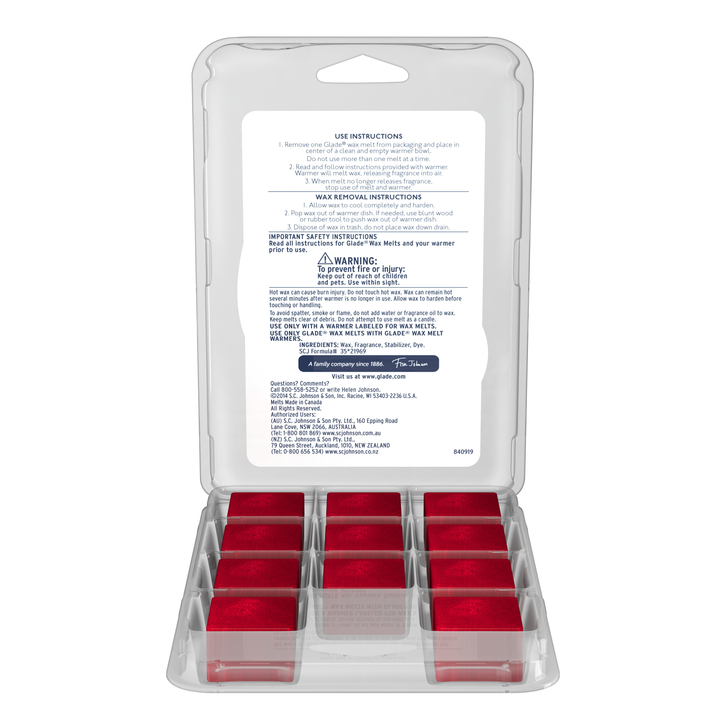 Apple Cinnamon Glade® Wax Melts Refill 6 pack