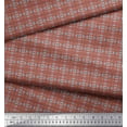 thumbnail image 3 of Soimoi Brown Cotton Duck Fabric Square & Diamond Grid Geometric Fabric Prints By Yard 42 Inch Wide, 3 of 3