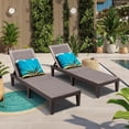 thumbnail image 1 of Homall 2 Pcs Chaise Longue de Patio Extérieure Chaise Longue Réglable, Brun Foncé, 1 of 8