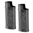 thumbnail image 1 of 2 Pcs Étui Rétro pour Briquet, Alliage de Zinc Gravure Florale 3D Cadeaux de Collection pour Fumeurs, 1 of 8