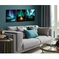 thumbnail image 2 of Wall Decor Living Room,Bedroom Northern Lights 3 Panel Canvas wall art Paintings for Wall Decorations Modern Bathroom Office Aurora Polaris Nature Landscape 12"x16"x3 Framed Ready to Hang, 2 of 6
