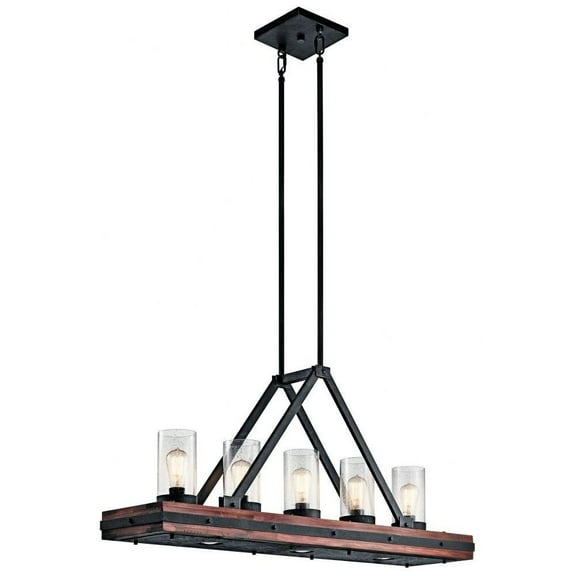 Farmhouse Five Light Chandelier-Auburn Stained Finish Bailey Street Home 147-Bel-1788486