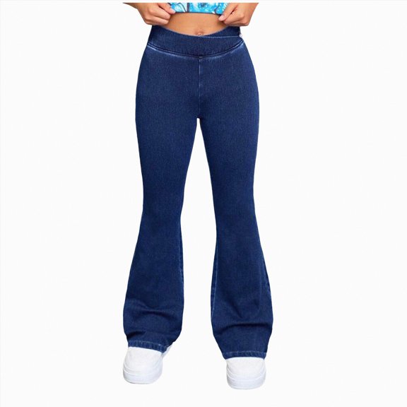 Gubotare Kids Jeans Girls Jeans, Wide Size Range Bottomed Micro Flared Stretchy Denim Pants Size 10-11 (Blue,10-11 Years)