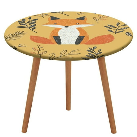 

Fox (26) Round Fitted Tablecloth Elastic Table Cover Waterproof Dining for Indoor Outdoor Decor Table Cloth