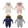 thumbnail image 3 of GYRATEDREAM Infant Baby Jumpsuit Outfit Toddler Snowsuit Winter Coat Fleece Hooded Romper Jumpsuit Boys Girls Onesie Warm Bodysuit for 6-24 Months, 3 of 3