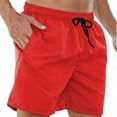 thumbnail image 6 of HBYJLZYG Mens Swim Trunks With Mesh Lining, Summer Elastic Waist Quick Dry Board Shorts With Pockets Solid Surfing Bathing Suit Beach Shorts, 6 of 9
