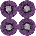 thumbnail image 2 of Shower Caps,Halloween Purple Spider Web Pattern Waterproof Shower Cap for Women 4 Pieces,Double Reusable Hair Cover for Shower PEVA Elastic Stretch Hem, 2 of 7