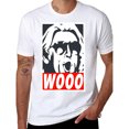 thumbnail image 4 of T-Shirt Homme à Imprimé Graphique WOO - T-Shirt Décontracté en Coton Noir avec Design WOO Blanc et Rouge, Manches Courtes, Col Rond - Idéal pour Activités Extérieures d'Été & Cadeaux, 4 of 4