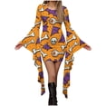 thumbnail image 2 of Women's Halloween Magic Long Sleeve Ladies Pumpkin Costume with Round Neck Swing Dress Yellow XXL, 2 of 5