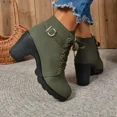 thumbnail image 2 of Zapatos de tacón alto con cordones para mujer, botines con plataforma y hebilla, de cuero Artificial, a la moda, 2024, 2 of 2