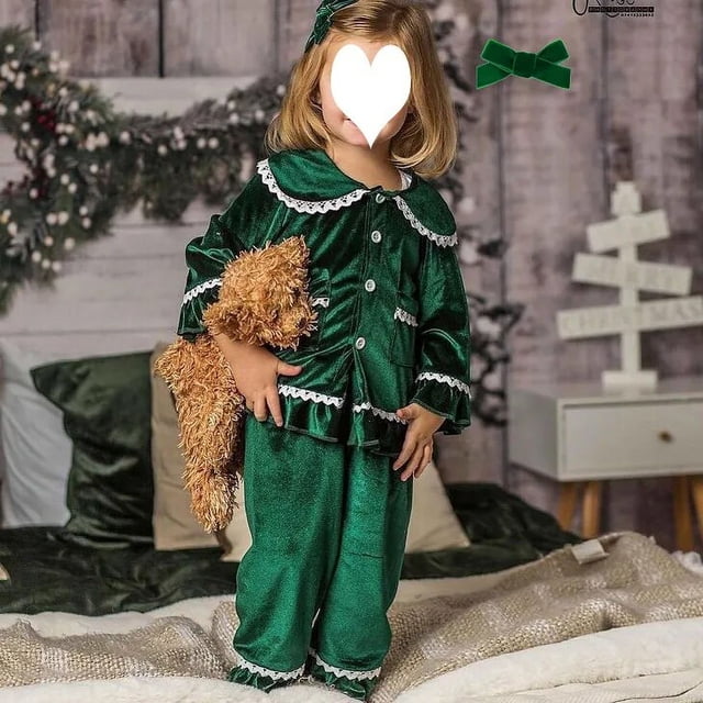2023 ropa de dormir para niños, pijamas de Navidad a juego para niños y niñas, pijamas de terciopelo rojo, conjunto de pijamas para niños pequeños, Pijama de invierno
