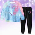 thumbnail image 2 of yboeqw 2T-8T Girls Fall Outfit Sets Long Sleeve Cute Printed Sweatshirt Pant 2 Piece Kids' Clothing Sets,Size 7-8 Years, 2 of 8