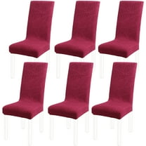 Unique Bargains Jacquard Stretch Removable Dining Room Chair Covers Wine Red 6