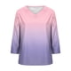 thumbnail image 5 of Xuyuer Women's Holiday Floral Print V-Neck 3/4 Sleeve Casual Loose Shirt, 5 of 5
