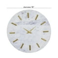 thumbnail image 4 of CosmoLiving by Cosmopolitan 15" White Marble Wall Clock with Gold Metal Accents, 4 of 13