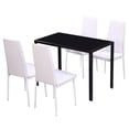 thumbnail image 6 of vidaXL 5/7 Piece Black White Dining Set Glass Table Artificial Leather Chairs, 6 of 6