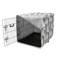 thumbnail image 3 of Feather Dog Crate Cover, Faded Geometric Backdrop Nested Squares Mosaic Pattern Fluffy Wings Fly, Easy to Use Pet Kennel Cover for Dogs, 35" x 23" x 27", Black White Pale Grey, by Ambesonne, 3 of 6