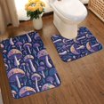 thumbnail image 2 of Yiaed Floral Hippie Mushrooms Print Bathroom Mat Set 2 Pieces Mat Anti-Skid Pad Ultra Soft and Absorbent Bathroom Bath Mat Contour Bath Rugs for Toilet Base, 2 of 6