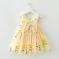 thumbnail image 2 of Dress for Toddler Baby Star Sequins Sleeveless Dance Party Dresses Fashion Dress for Toddler and Baby Girl,Light Yellow,3-4 Years, 2 of 4