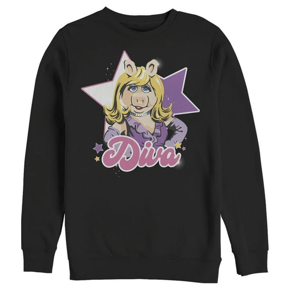 Men's The Muppets Miss Piggy Diva Sweatshirt Black Large