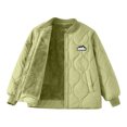 thumbnail image 7 of Spazoro Boys Quilted Bomber Jacket with Fleece Lined, Baseball Collar Long Sleeve Snap Closure Warm Winter Outerwear Coat Green Size 7-8, 7 of 7