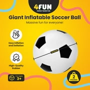 4FUN Giant Inflatable Durable Soccer Ball with Pump, 30 Inch, Black & White