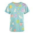 thumbnail image 4 of Rciityk Scrub Tops Women Easter Nurse Uniform Shirts with Pockets Casual Bunny Rabbits Eggs Printed V-neck Short Sleeve Working Medicals Blouse, 4 of 4