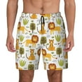 thumbnail image 3 of Uemuo Tiger Lion Pattern Mens Swim Trunks Quick Dry Board Shorts with Mesh Lining, Stretch Beach Shorts Quick Dry No-Chafing Board Shorts-, 3 of 9