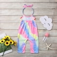 thumbnail image 4 of Odeerbi Toddler Jumpsuit Boys Girls Tie-Dyed Floral Romper Halter Jumpsuits Kids Baby Sleeveless Rainbow Clothes B, 4 of 9
