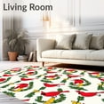 thumbnail image 2 of ODIKA 2'x3' Machine Washable Non-Slip Area Rug, Winter Cardinal with Evergreen Wreath Design High Traffic Rug with Pad, Red, 732298, 2 of 8