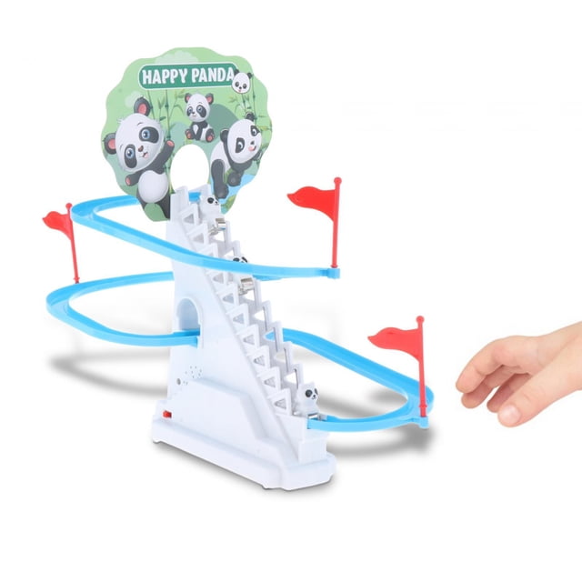 Juego de carreras de Panda, juguete eléctrico para niños, divertido juego de actividades s, juego de pista de carreras con luz Flash y música pa 3 pandas