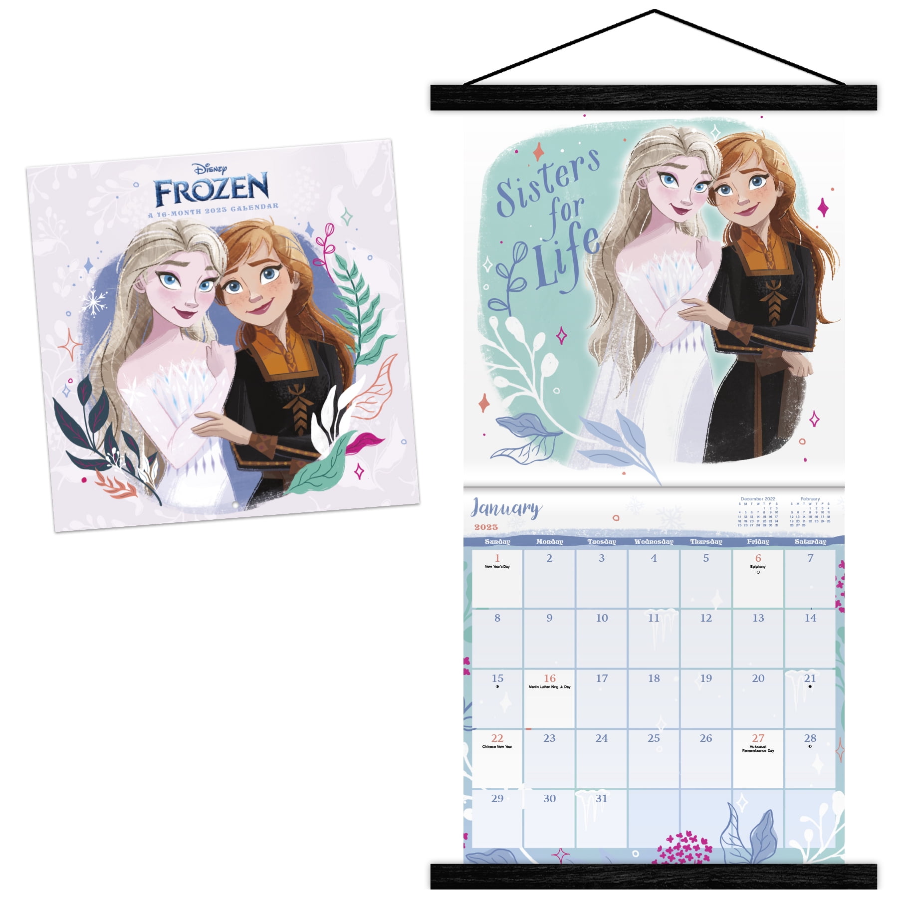Trends International 2023 Disney Frozen Wall Calendar & Frame