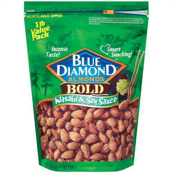 Blue Diamond Wasabi & Soy Sauce Almonds (Pack of 14)