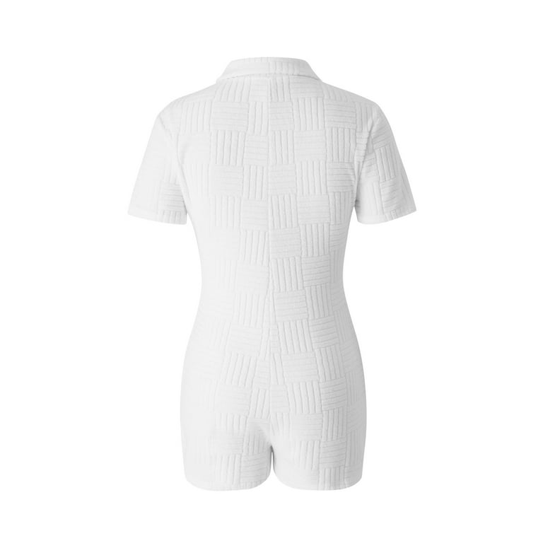 JINSIJU Women 's Sexy Y2k Short Sleeve Bodycon Jumpsuit V JINSIJU Women 's Sexy Y2k Short Sleeve Bodycon Jumpsuit V