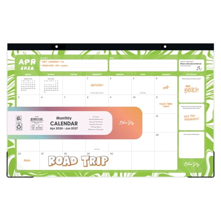 Blue Sky Gen Z 2026-27 Desk Pad Calendar, 17x11, Slime 15-Month (April 2026 - June 2027)