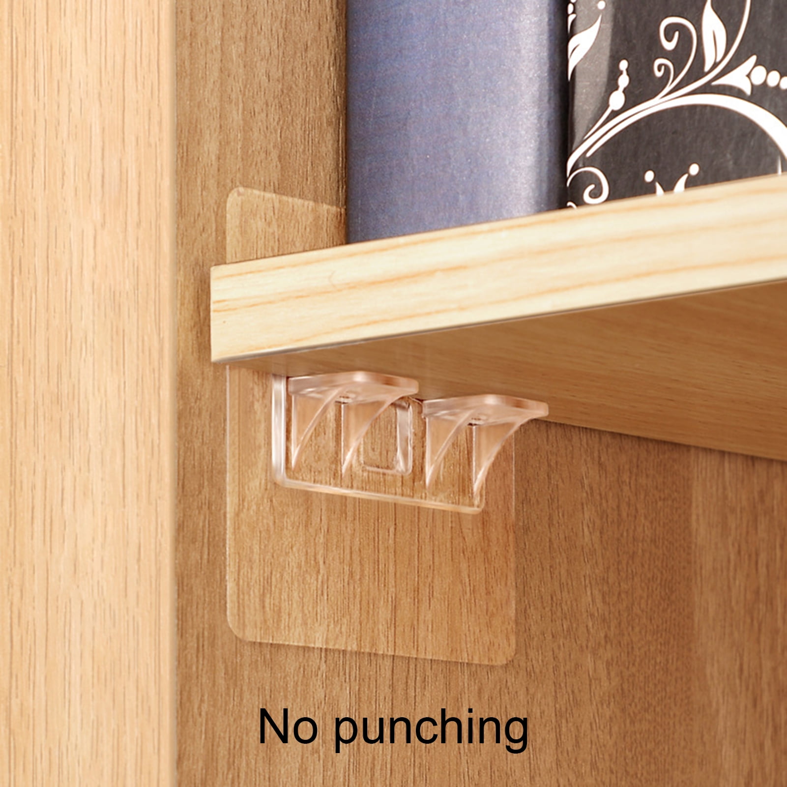 4pcs Shelf Support Pegs, Punch-free Adhesive Shelf Bracket, Partition Pin  For Kitchen Cabinet Shelves Clapboard