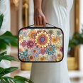thumbnail image 4 of FKELYI Bohemian Lotus Flower Print PU Letaher Bible Cover for Women Men Church Bible Bag Carrying Book Case with Handle & Zipper Pocket Book Organizer Holder for Prayer, 4 of 6